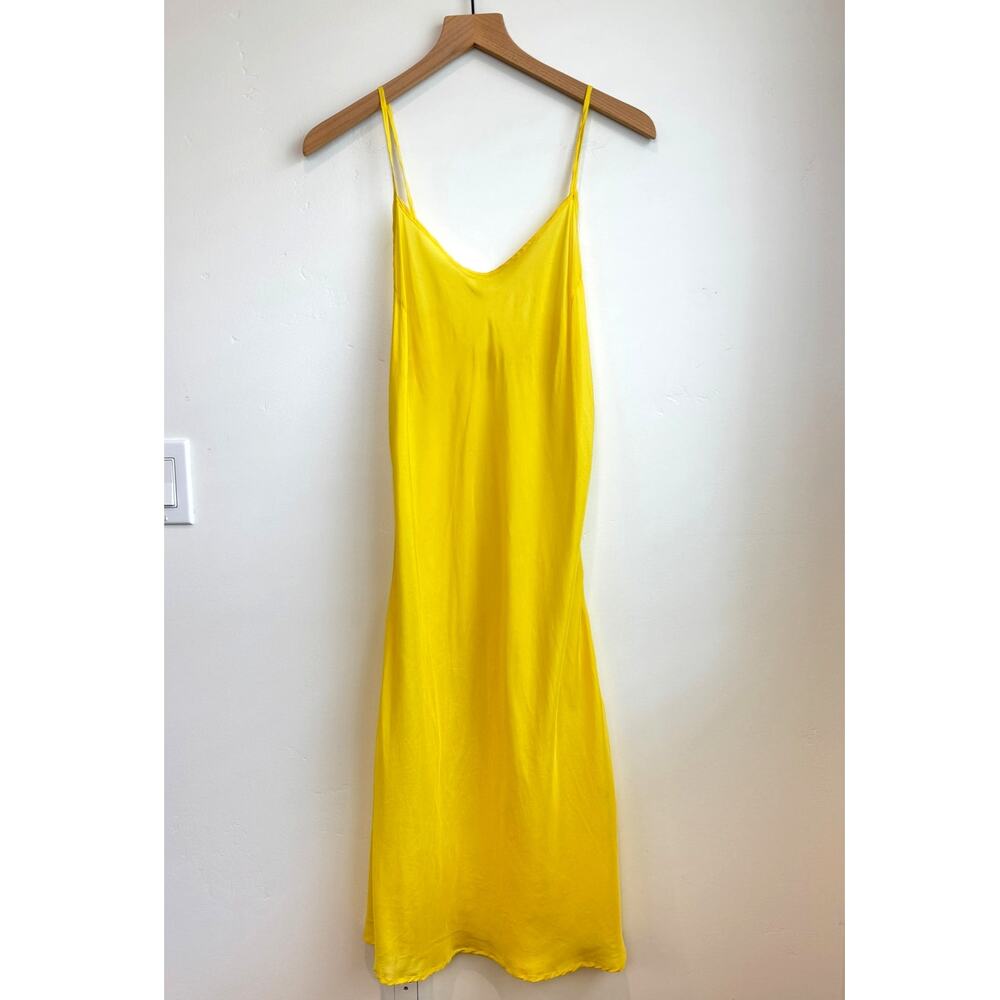 Erica Tanov Canary Yellow Silk Slip Dress Sheer NWT Size 3 Rare